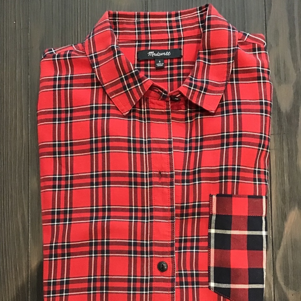 Madewell Classic Ex-Boyfriend Shirt in Plaid Patchwork - Picture 5 of 6